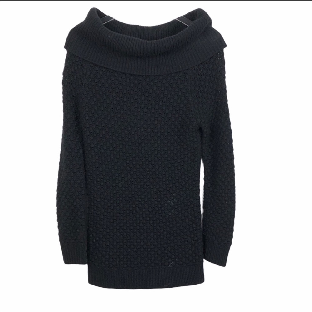 Theory Saks Cashmere Chunky Tunic Black Medium